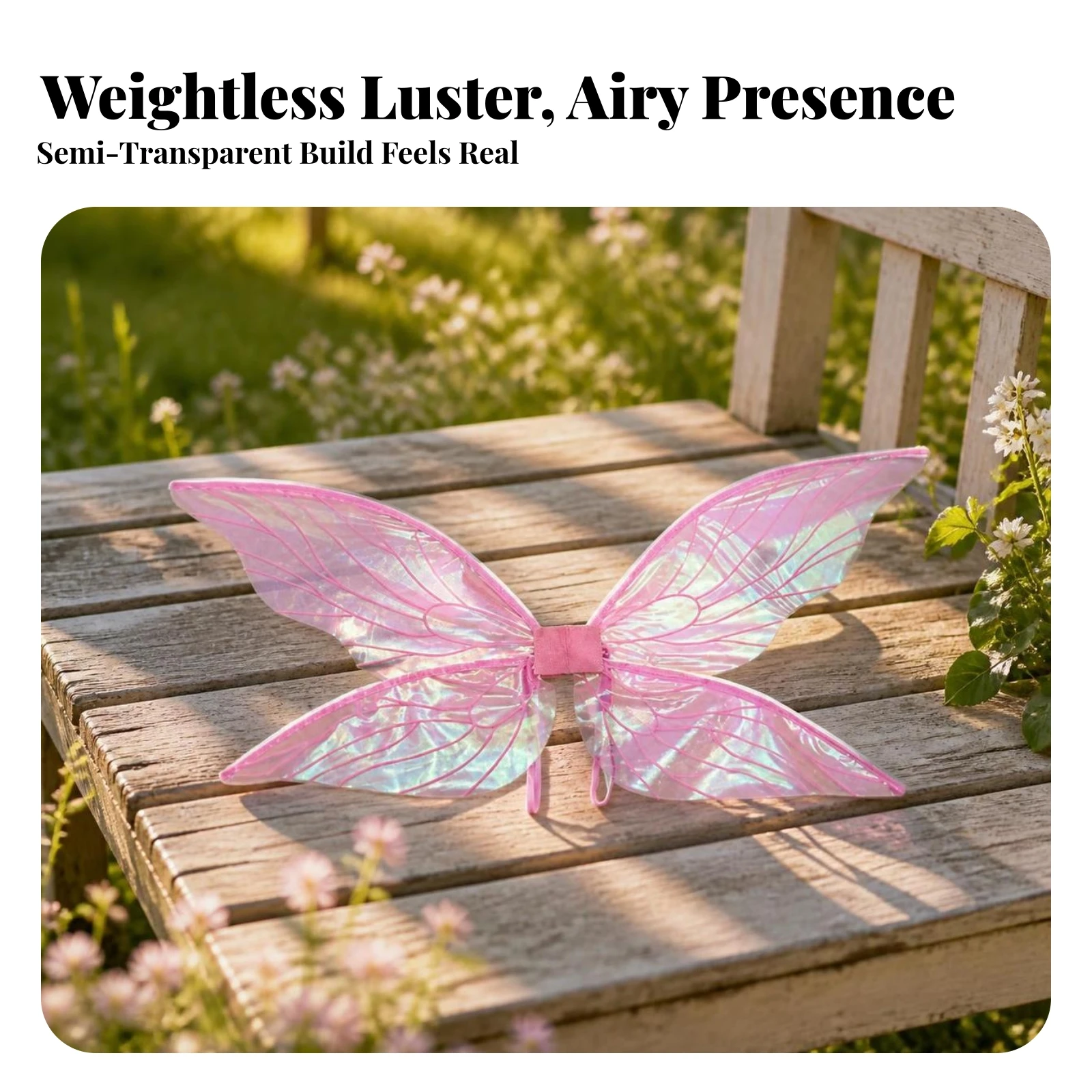 Fairy Wings Translucent Fantasy Wings Prop Lightweight for Cosplayers, Cosplay, Stage Performances