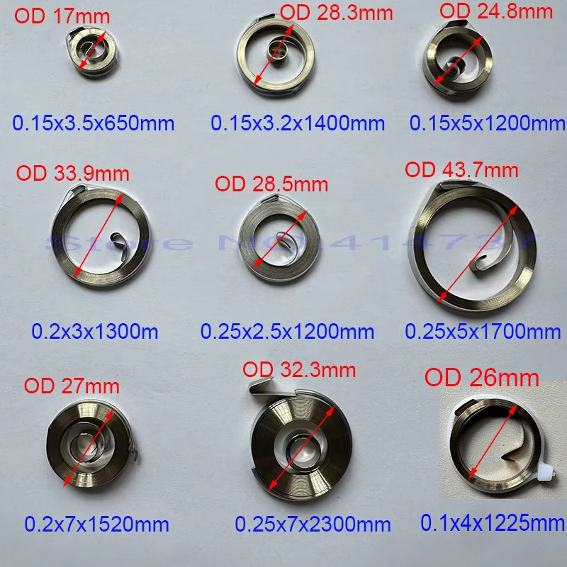 Ressort hélicoïdal plat en acier inoxydable, épaisseur 0.1--0.25mm, ressorts à Force constante, ressort de rappel électronique