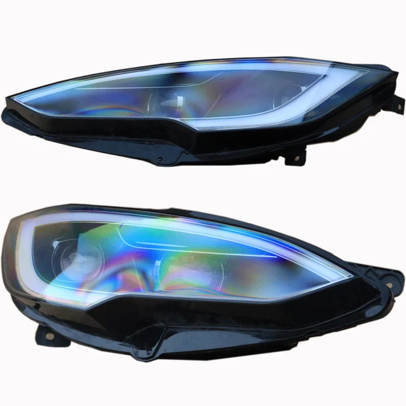 8000K Color Temperature 6V/12V/ For 2014 2023 Tsla Model S Headlights Upgraded New White Light Emitting Diode Pixel Headlights,