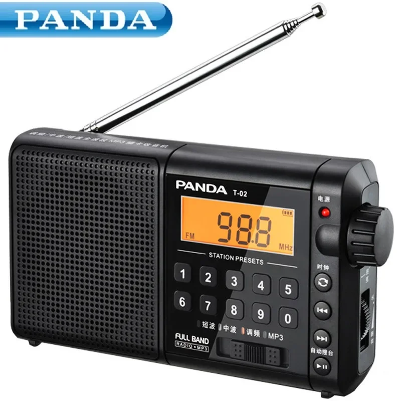 

PANDA T-02 Radio All Band Portable Seniors FM Semiconductor Play MP3 Memory Function Charging Loud Volume Radio Speaker