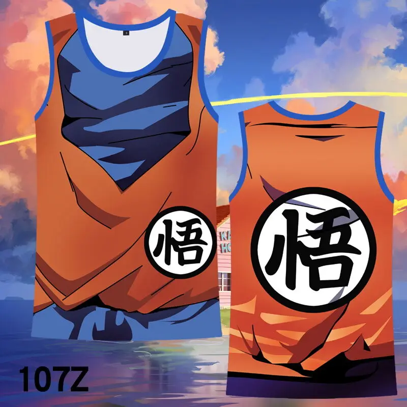 Summer men's vest 3D anime pattern Sleeveless T shirt breathable basketball jerseys Quick Drying man Character vest Men clothing