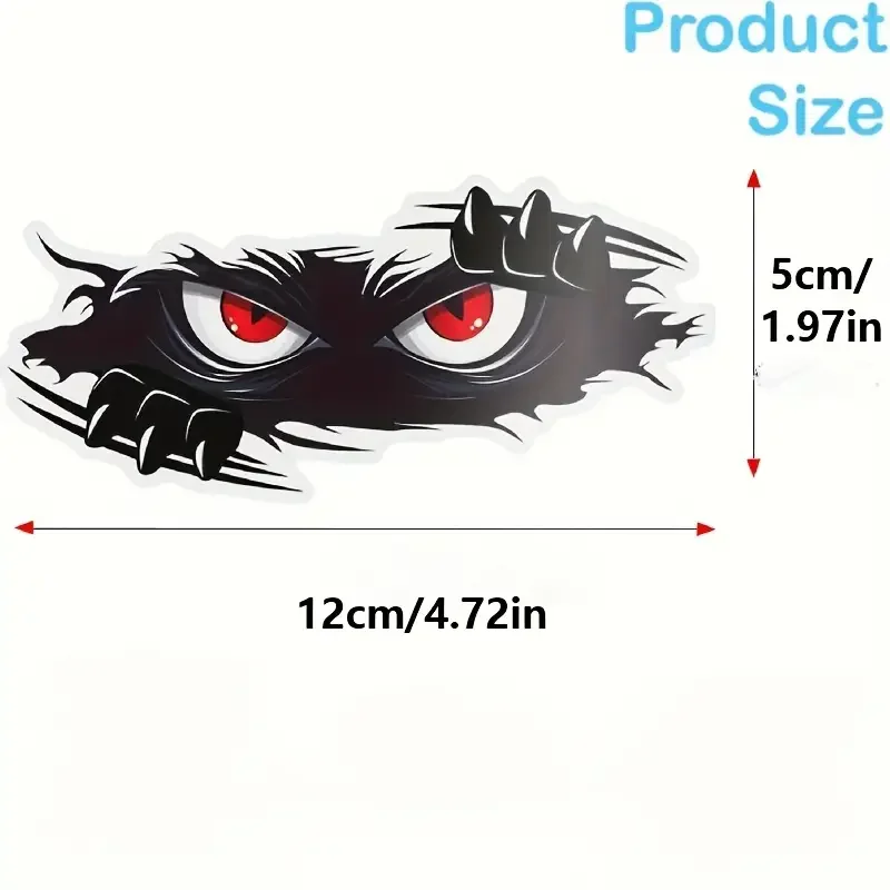 Angry Peep Monster Vinyl Car Decal - Large Durable Decal for Cars, Trucks and Sports Vehicles, Black Bumper Sticker image 2