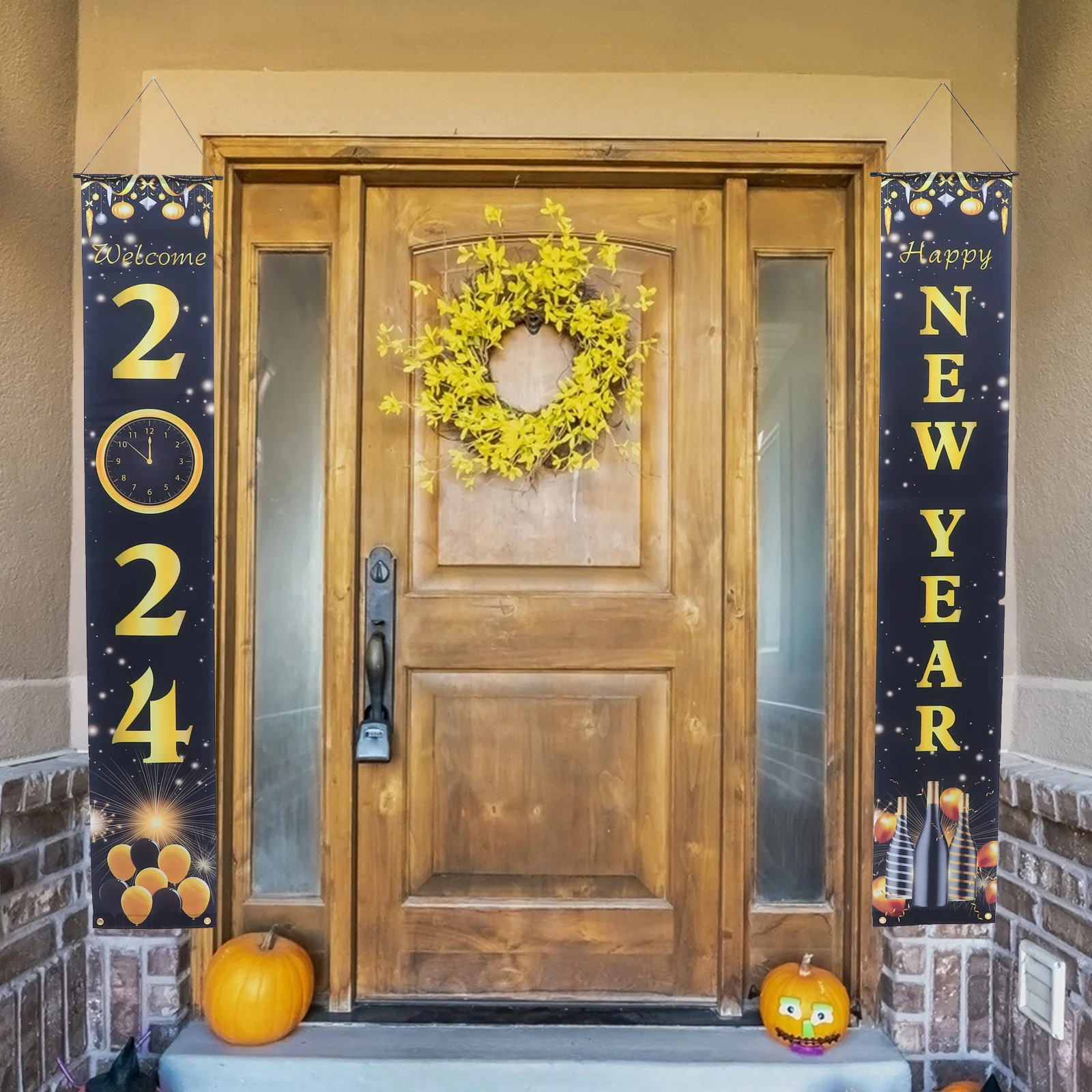 

New Year 30x180cm Door Banner Beautiful Colors Party Background Festival New Year Decorations Decoration Holiday Signs
