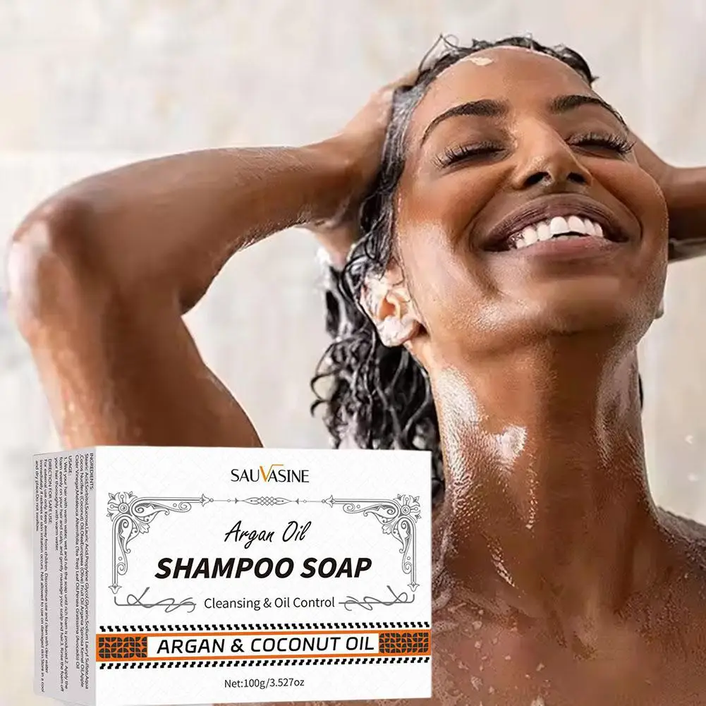 Argan Oil Shampoo Soap Control Oil And Reduce Hair Natural Handmade Shampoo Nourishing Loss Scalp Soap Hair Organic Soap U9F4