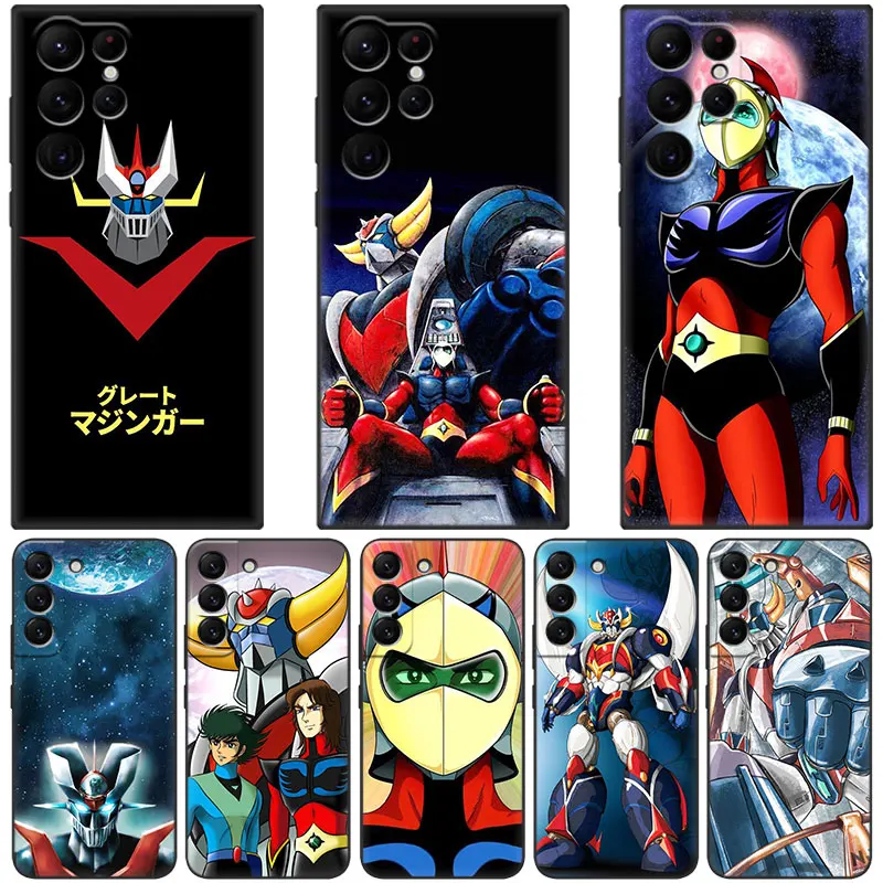 UFO Robot Grendizer Anime Phone Case For Samsung Galaxy S23 S22 S21 Ultra S20 FE 5G S10E S10 Lite S9 S8 Plus S7 Edge Black Cover