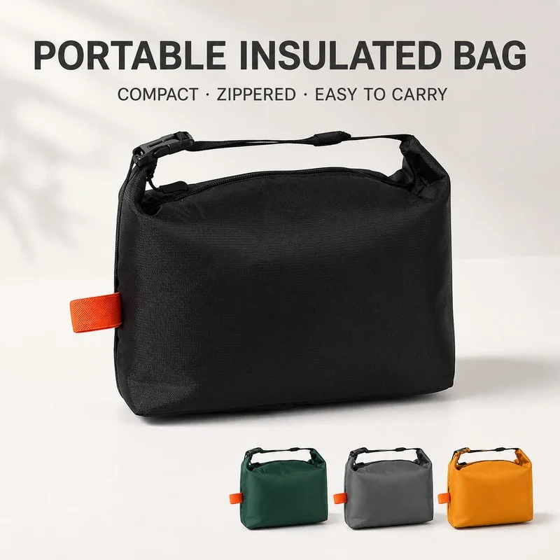 Portable Insulated Storage Bag Aluminum Foil Lined Zipper Thermal Pouch For Camping Travel Car Outdoor Use