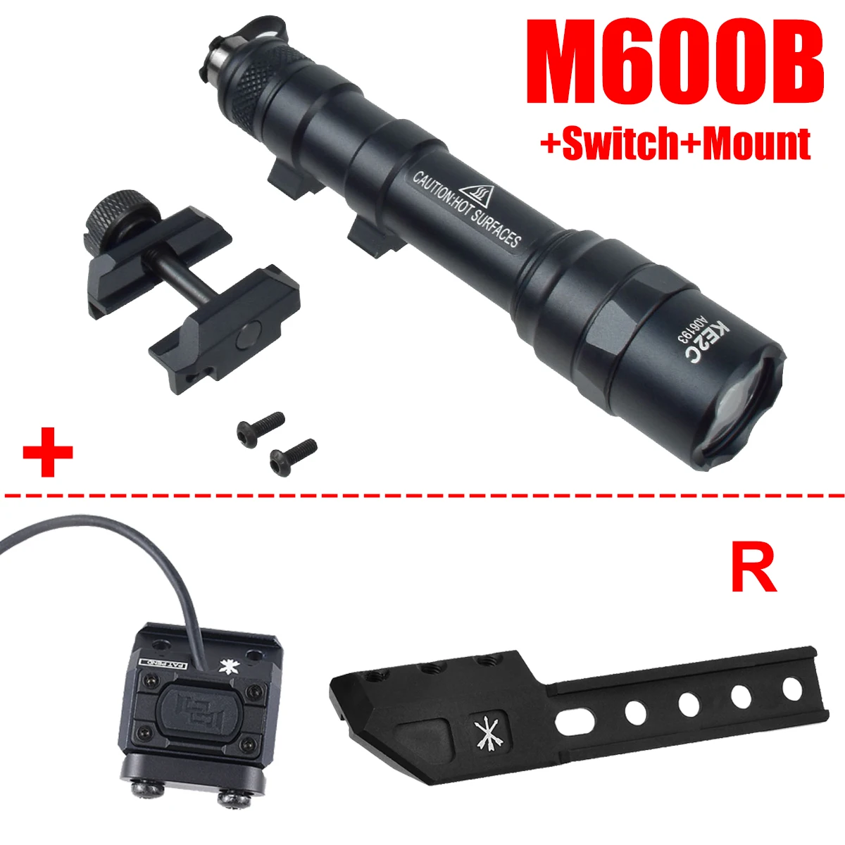 Lampe de poche Surefire M600B avec bouton de commande à distance UNITY, lumière LED stroboscopique M600B, prise SF compatible avec rail Picatinny de 20 mm
