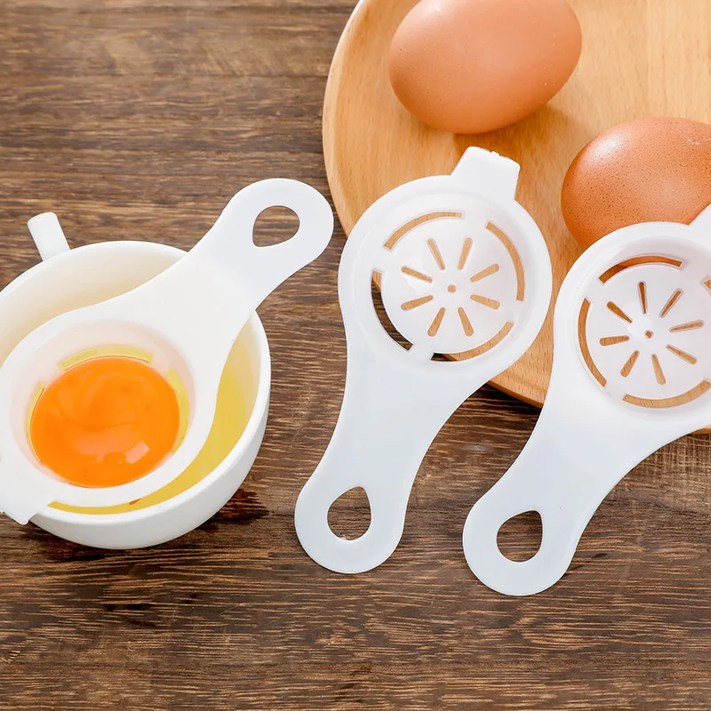 White Yellow Egg Separator Plastic Protein Egg Yolk Separation Filter Cake Baking Accessories Portable Kitchen Egg Tools