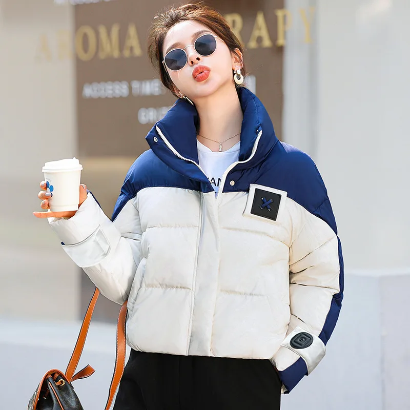 Winter New Warm Thick Women's Personalized High Waisted Down Cotton Jacket Short Clothes Parkas