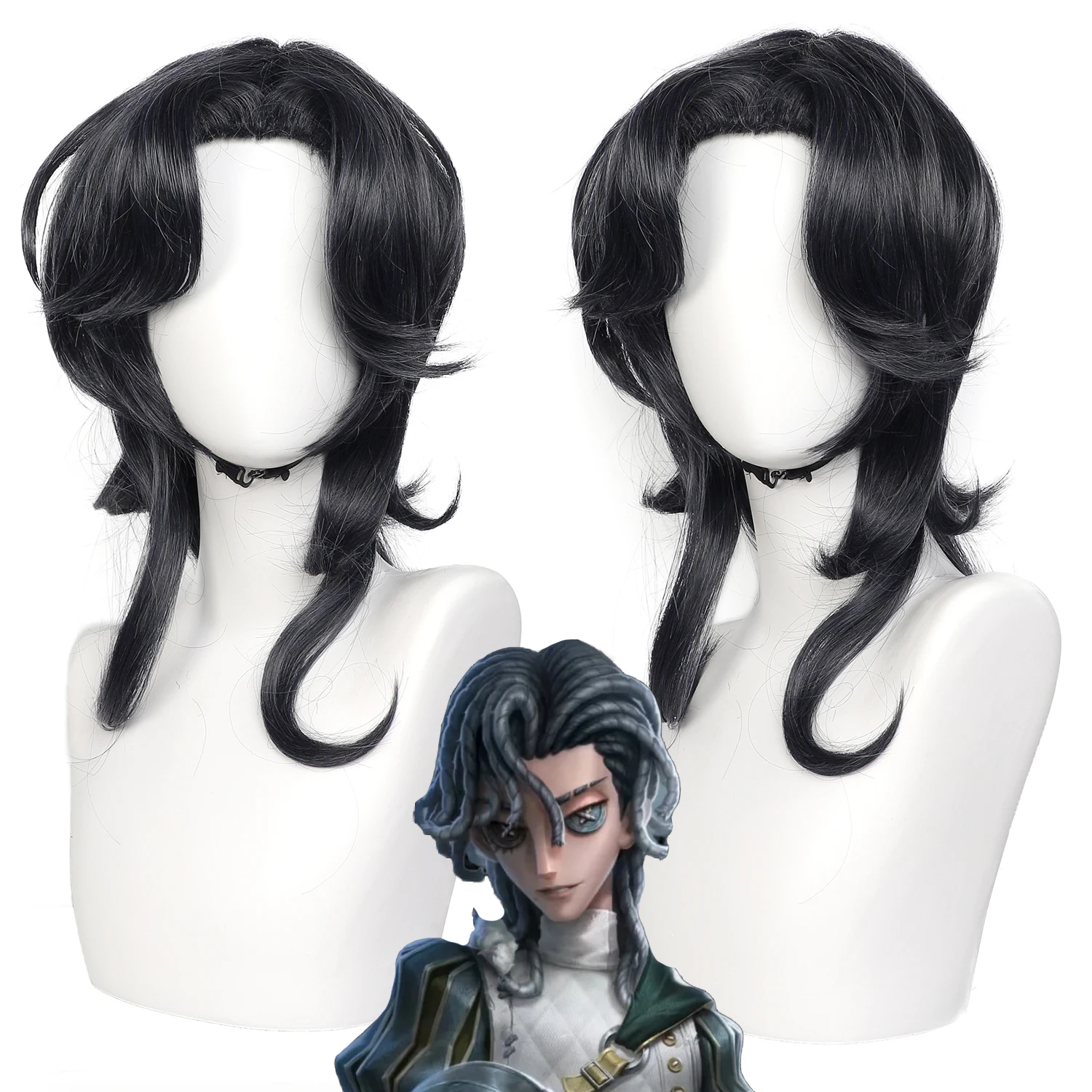 

Anime Wig Richard Sterling Cosplay Wigs Identity V Knight Game Roleplay Wig Blue-Gray Synthetic Wig for Anime Party Masquerade