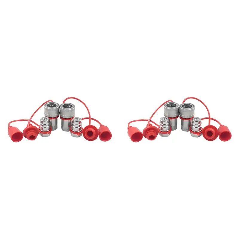WORTHOWN-4X LSQ-S4-04 1/2Inch NPT ISO5675 Hydraulic Quick Connect Tractor Hydraulic Coupler Agricultural Quick Disconnect