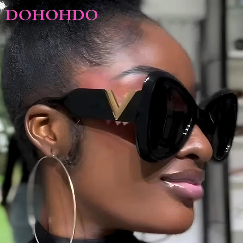 

Luxury Designer Big Frame Cat's Eye Butterfly Women Sunglasses Fashion Men Sunglass Outdoor Travel Eyewear Female Lentes UV400