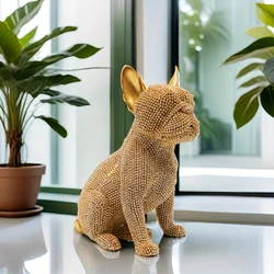 Bulldog sitting dog statue, home, dining table, table top, shelf decoration, ideal holiday gift, perfect gift for dog lovers.