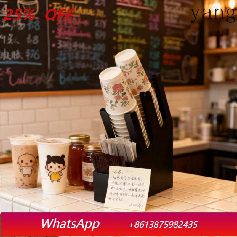 

LH acrylic paper cup lid milk tea shop multi-functional storage cup holder