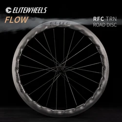 ELITEWHEELS AERO Road Disc Carbon Wheelset 28mm Width 50mm Depth Rims RFC TRN Center Lock Or 6 Bolt Lock Hub Cyclocross Cycling