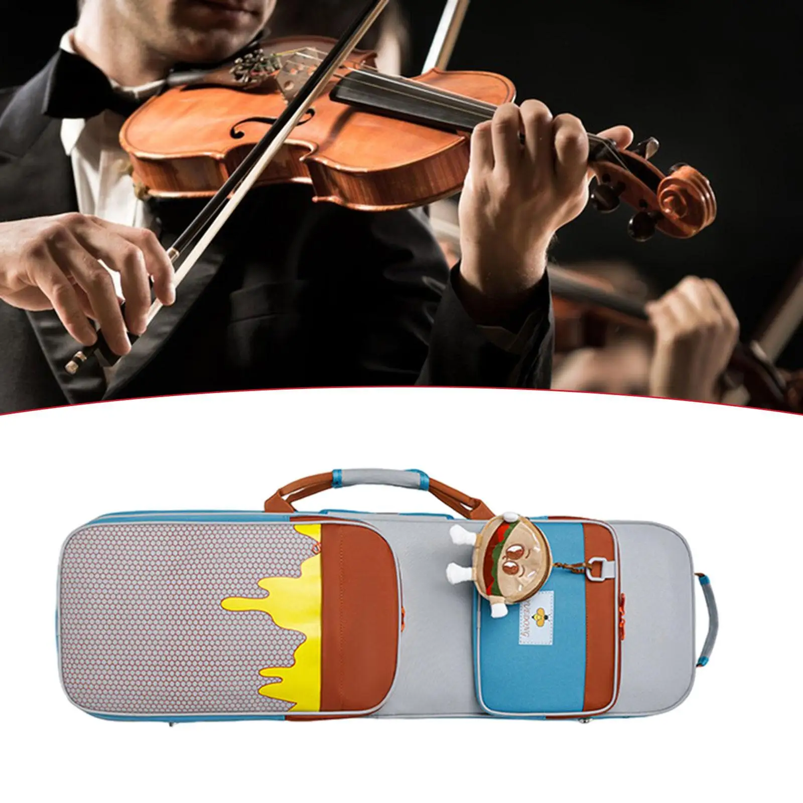 

4/4 Full Size Violin Case Lightweight with Back Strap and Handle Violin Bag
