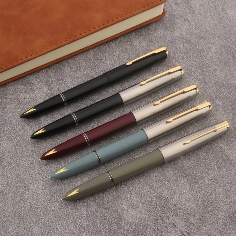 1pc Hero Metal 616s Fountain Pen Classic Ink Pen Golden Arrow F Nib Business Office School Supplies Writing Pens