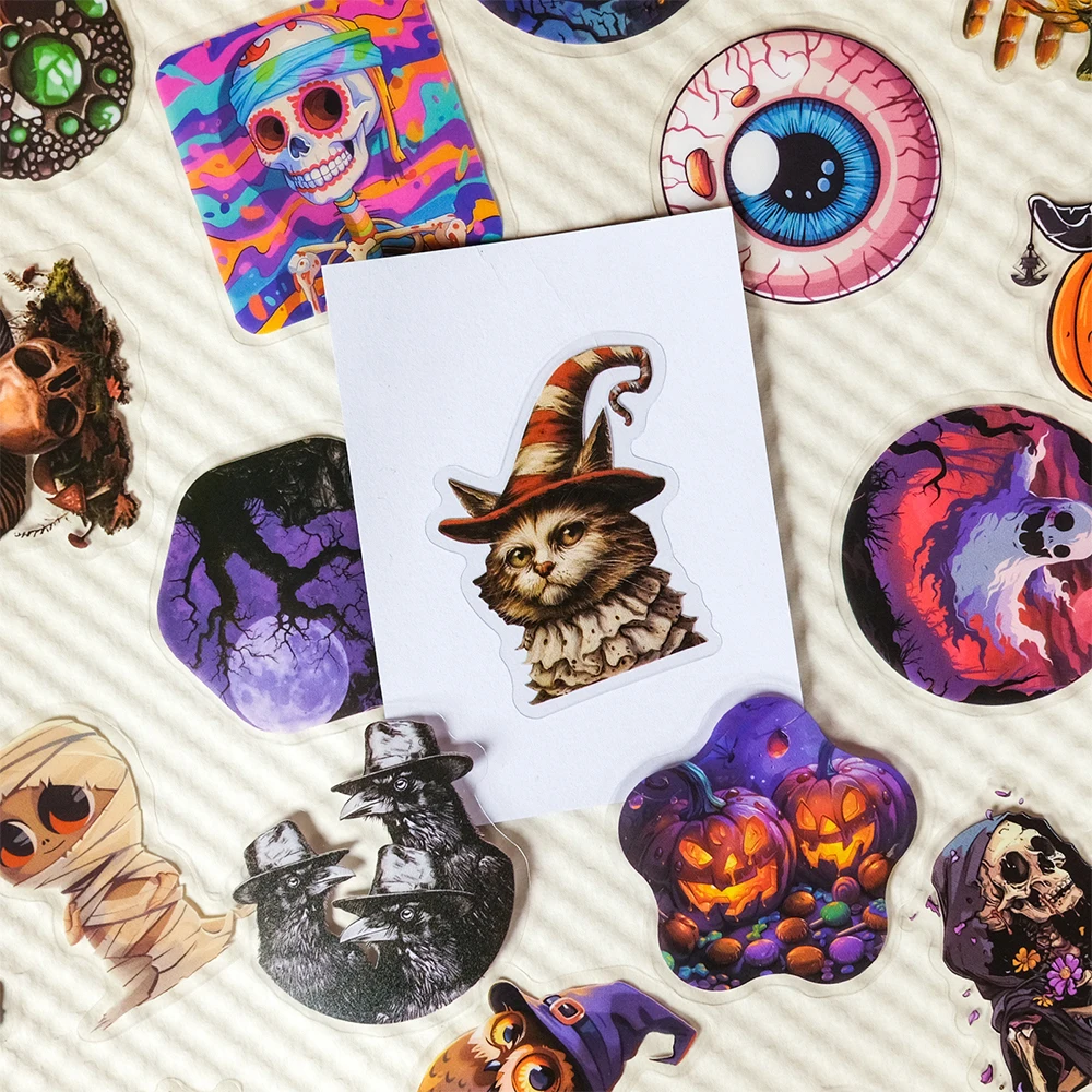 

10/30/50pcs Gothic Halloween Cartoon Stickers Funny Graffiti Sticker DIY Laptop Suitcase Phone Car Transparent Decals Decoration