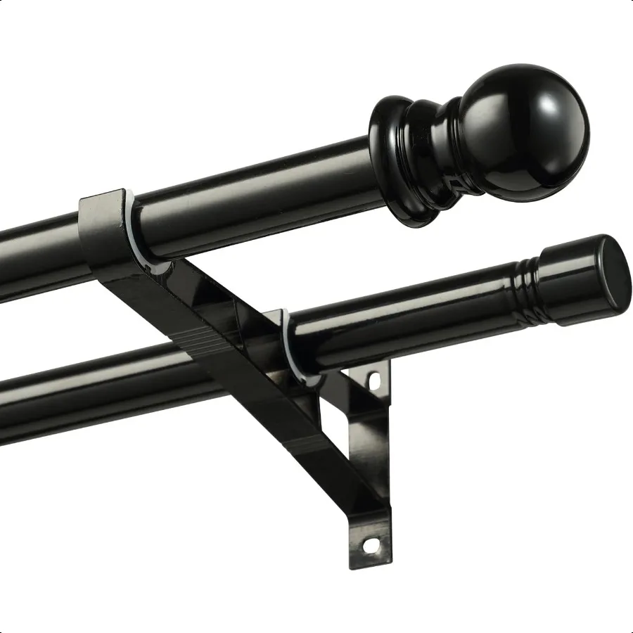 

Double Curtain Rod Double Blackout Curtain Rods for Windows 48 to 84 inch Heavy Duty SnapOn Bracket 1 inch Stainl Steel Dual Ro