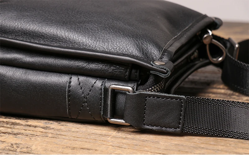 LUOKIR Fashion Echtes Leder Umhängetasche männer Casual Schulter Kleine Tasche Klassische Mehrere Fächer Rindsleder Umhängetasche – Detail 11