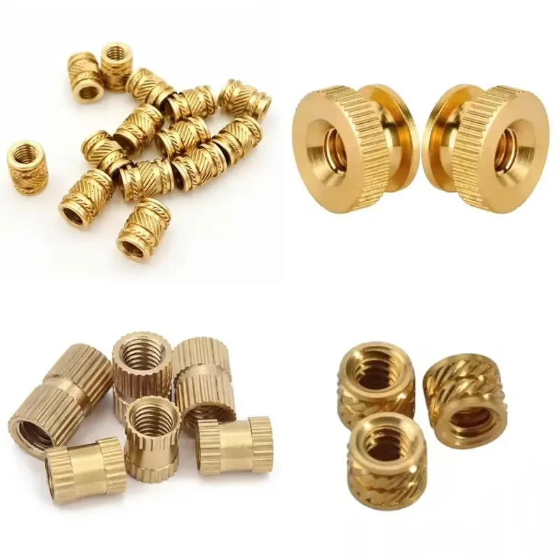 10pcs Customized Cnc Turning Thread Insert Brass Knurled Insert for Plastic 6-32 8-32 2-56 4-40 Heating Molding Nuts