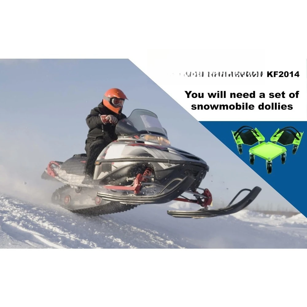 

Heavy Duty Snowmobile Dolly 1500 lbs Capacity with V Slide Swivel Casters and Straps