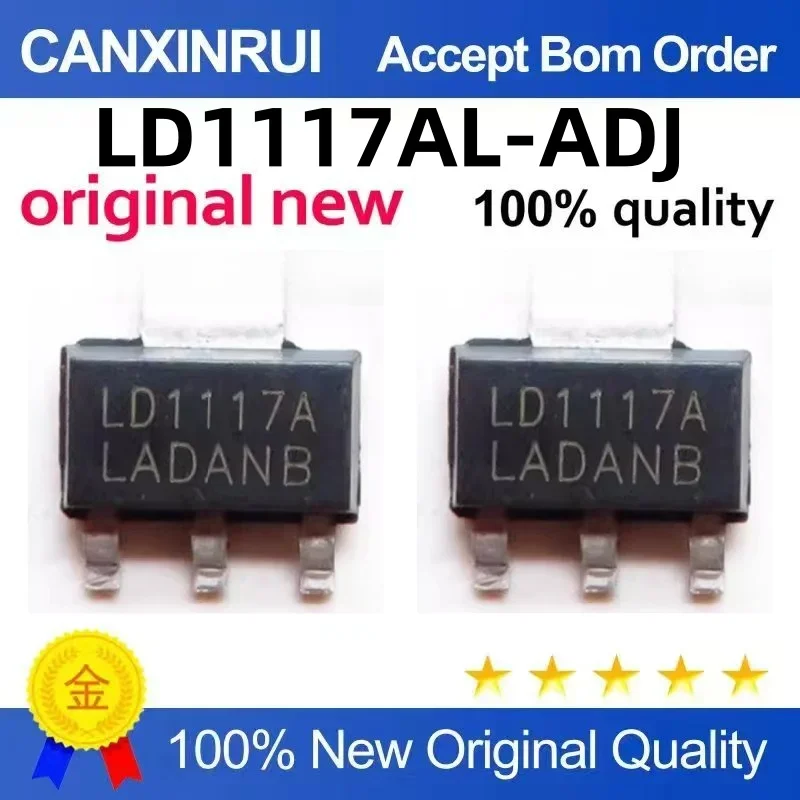 (5-100 pieces) LD1117AL-ADJ silk screen LD1117A SOT-223 adjustable voltage regulator, brand new in stock