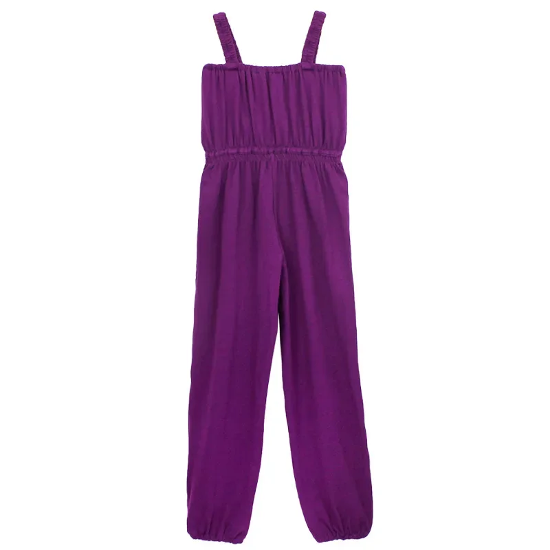 Macacão de Ballet Infantil, Trajes de Ginástica Infantil, Trajes de Algodão, Preto e Roxo