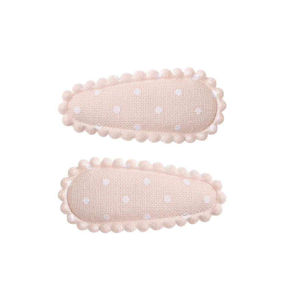 2Pcs Mini Embroidery Print Waterdrop Shape Hair Clips For Girls Cute BB Hairpin Barrettes Headwear Newborn Baby Hair Accessories