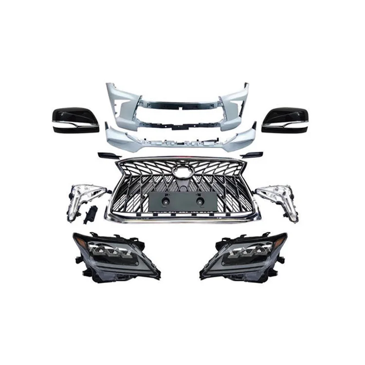 Factory Sales Front Bumper Grille Headlights Body Kit for Lexus LX 2008-2015 LX570 Upgrade 2016  Style BodyKit