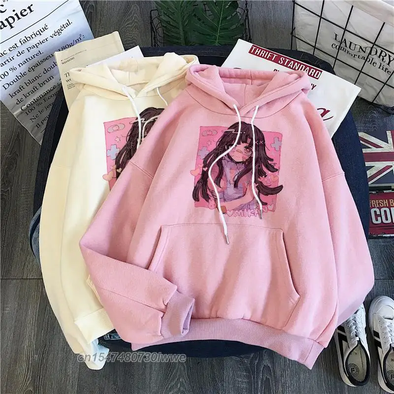 Mikan Tsumiki Cartoon Anime Kawaii Sweet Girls Japan Streetwear Harajuku Top Chic Vintage Loose Woman Pullover Sweatshirt