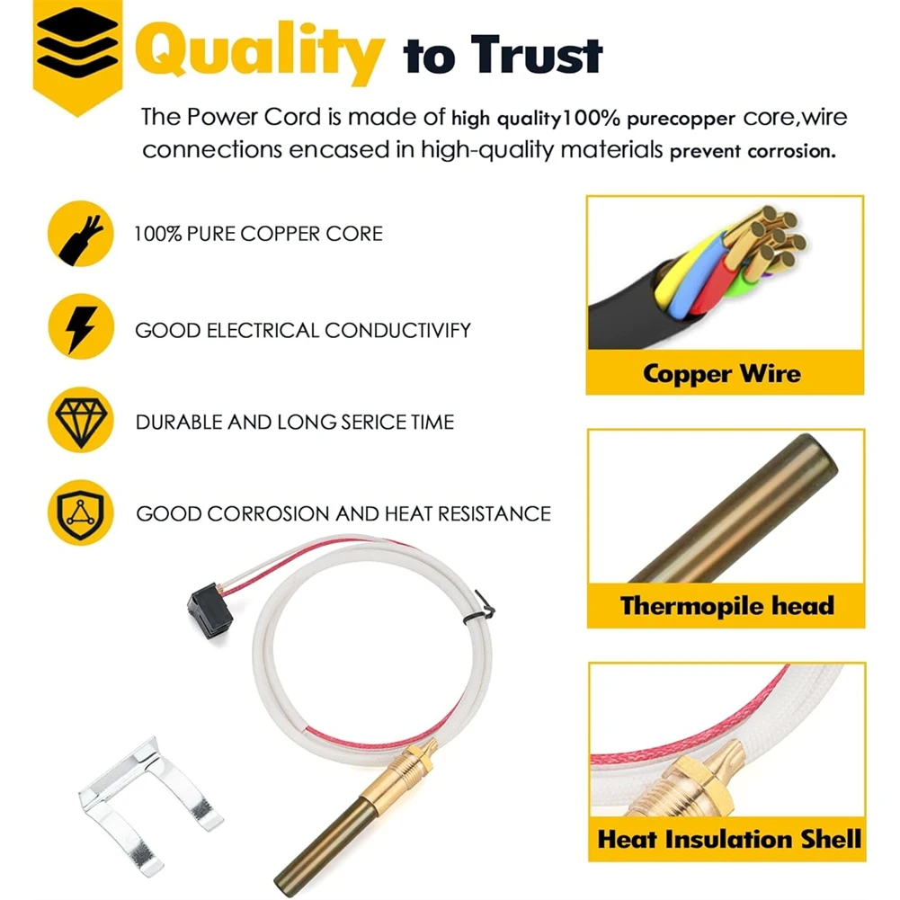 BAAJ-LP Thermopile Senor Replace SP20824 SP20754 SP21058 For Rheem   Ruud   Richmond Equivalent Water Heaters