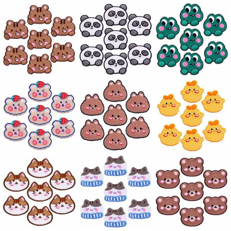 

10 шт. милые маленькие нашивки с животными, мультяшная вышивка, самоклеящиеся нашивки для одежды, нашивки с животными на одежду, наклейки «сделай сам»