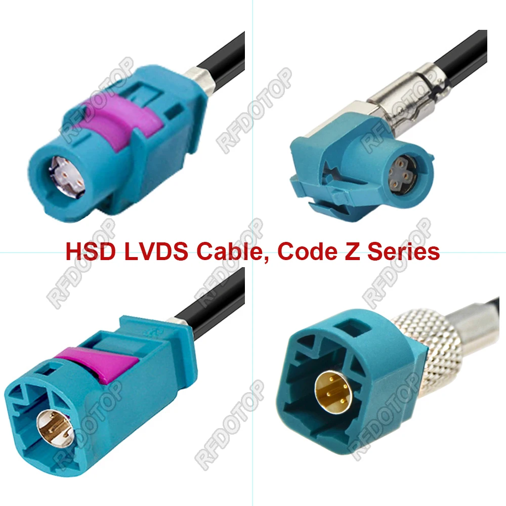 4Pin HSD LVDS Code Z Male Plug to Female Jack Connector 535 4-Core Cable Vehicle Signal Transmission Shielded Cable