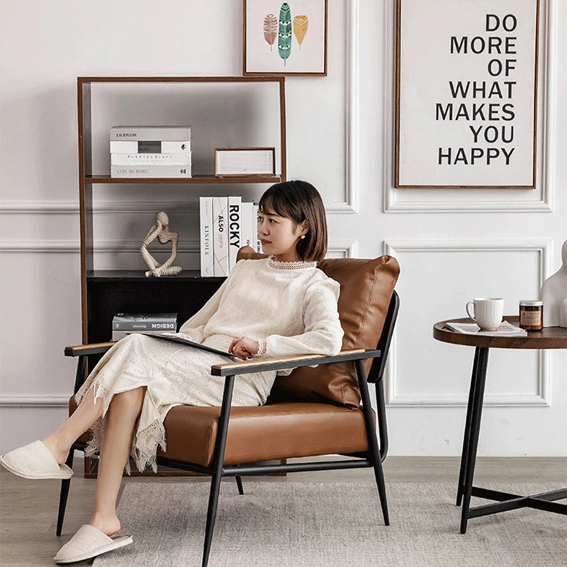 الشمال مصمم الحديد كراسي غرفة المعيشة الإبداعية الترفيه شرفة كرسي أريكة واحد أثاث المنزل الفاخرة دراسة مسند الظهر كرسي