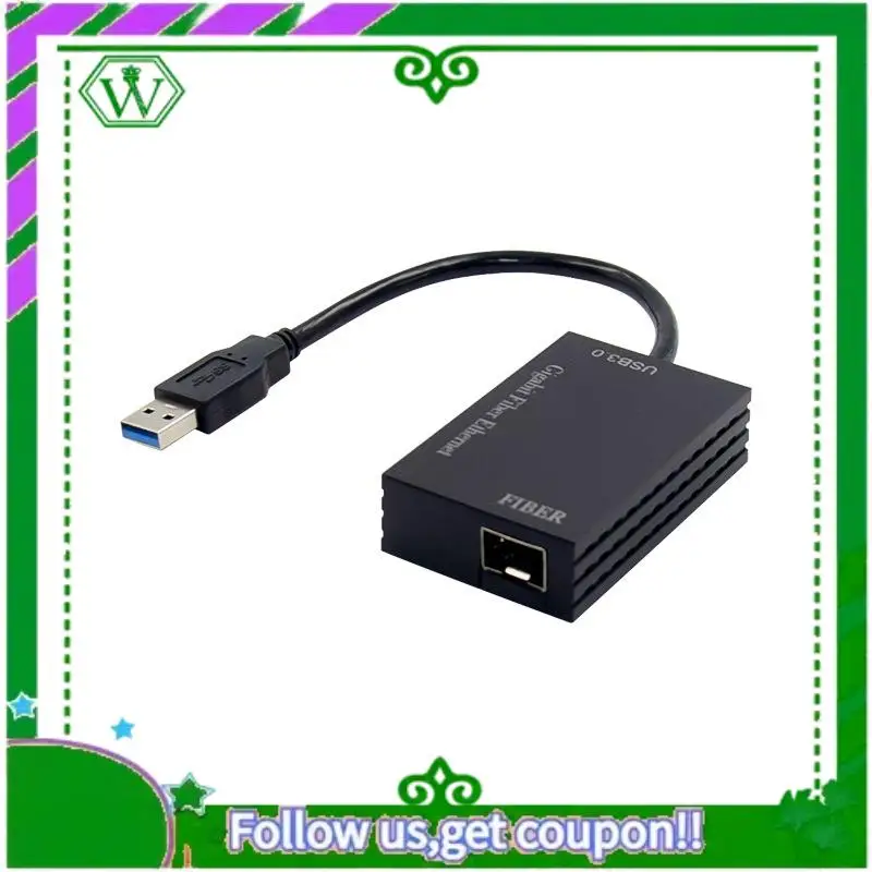 ABIK-USB1000F-LX USB 3.0 Gigabit Fiber Ethernet Network Adapter Single Mode 1310Nm 10Km LC Optic Module SFP NIC RTL8153