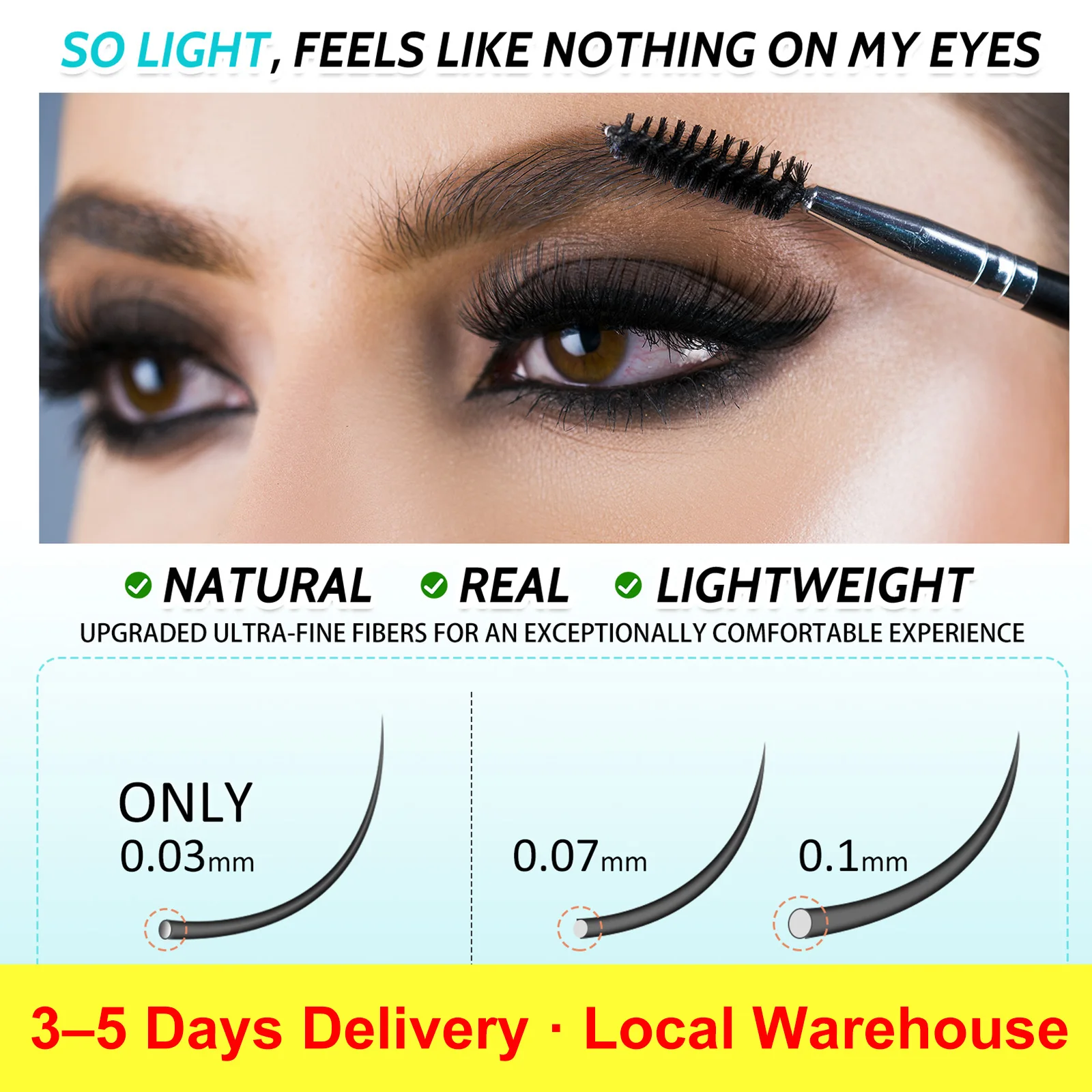 Mscici Ultra-Soft Waterproof DlY Hybrid Fluffy Clusters Lashes Kit-Invisible Clear Lash Band Latex-Free 3D Effect 8-16mm D Curl