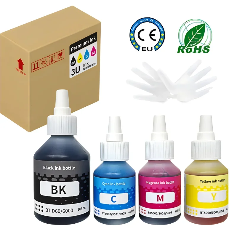 

3U BT D60/6000 BT5000/5001/5009 Ink for Brother Printer Ink Refill Bottle for HL-T4000DW DCP-T220/T300 DCP-T310 Printer