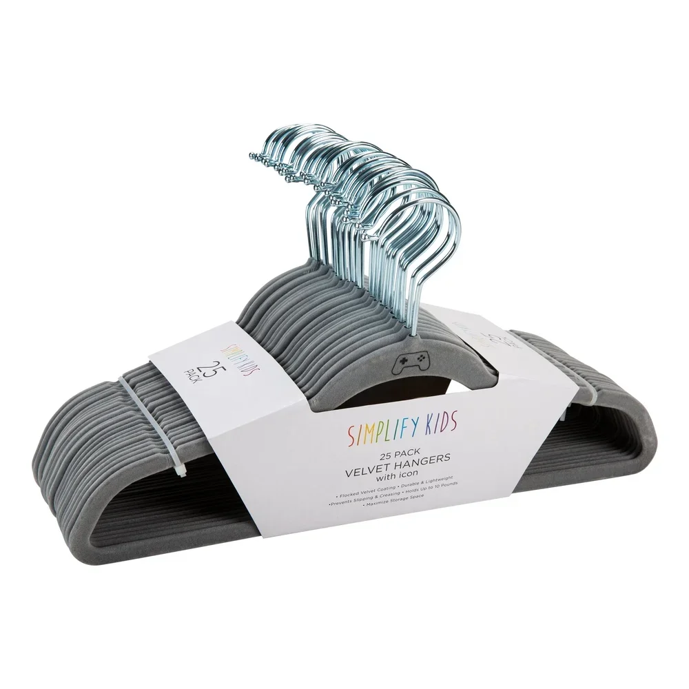 Grucce in velluto per bambini Confezione da 25 controller di gioco antiscivolo Icona Organizzazione ideale Abito Gonna Camicia Accessori Durevole Leggero