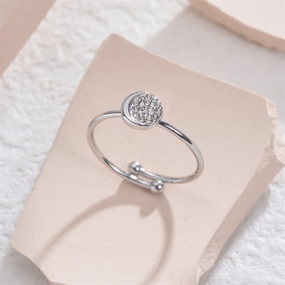 Edelstahl-Nischen-Design, einfacher runder Öffnungsring, luxuriöser Trend, hochwertiger Ring für den täglichen Damenschmuck. – Detail 5
