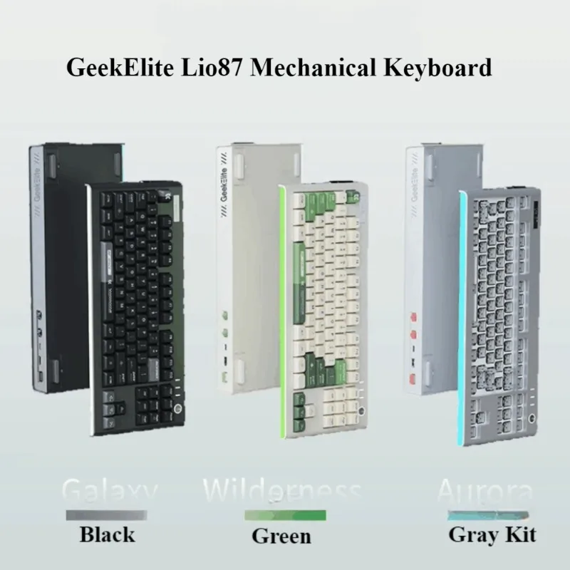 

GeekElite Lio87 Mechanical Keyboard Wireless Tri-mode Gasket Hot-Swap RGB Backlight Bar Custom 80% Office Gaming Keyboard Gift