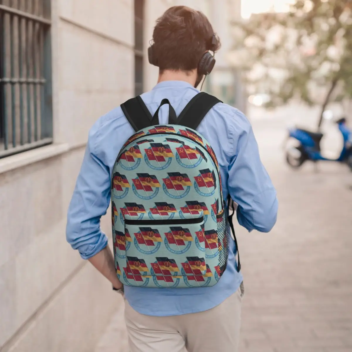 German DDR CCCP Friendship Badge Backpack Student BookBag Kids School Bag Computer Shoulder Bags for Men Women