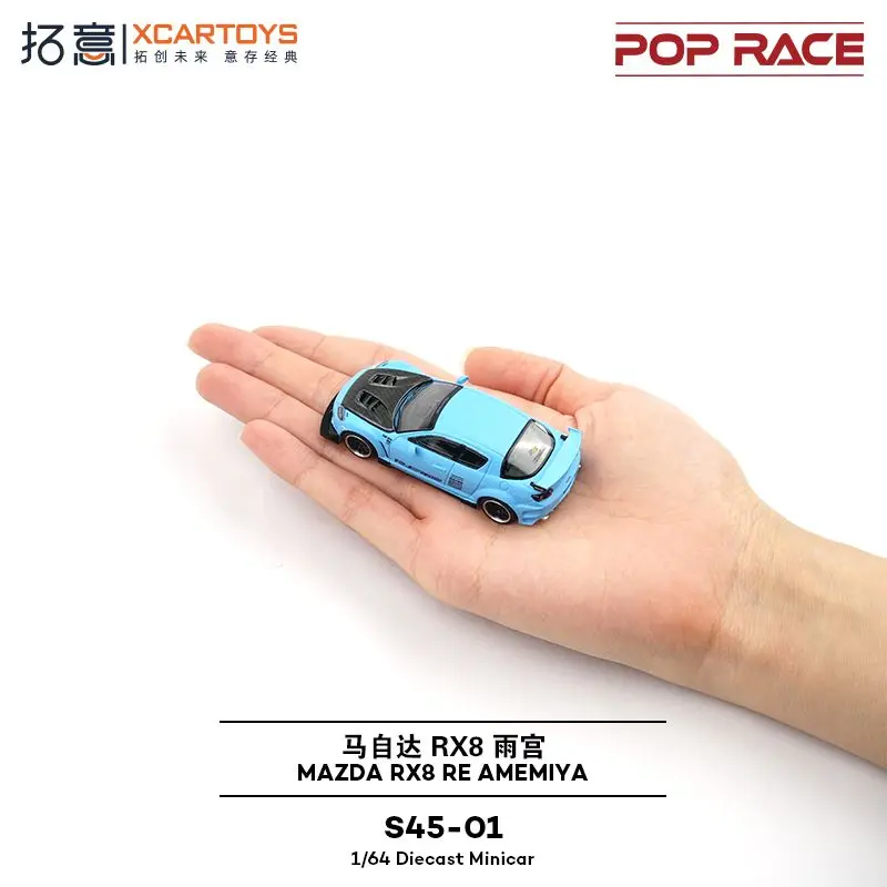 POP RACE 1:64 S45-01 Mazda RX7 Amagi modèle de voiture en alliage bleu