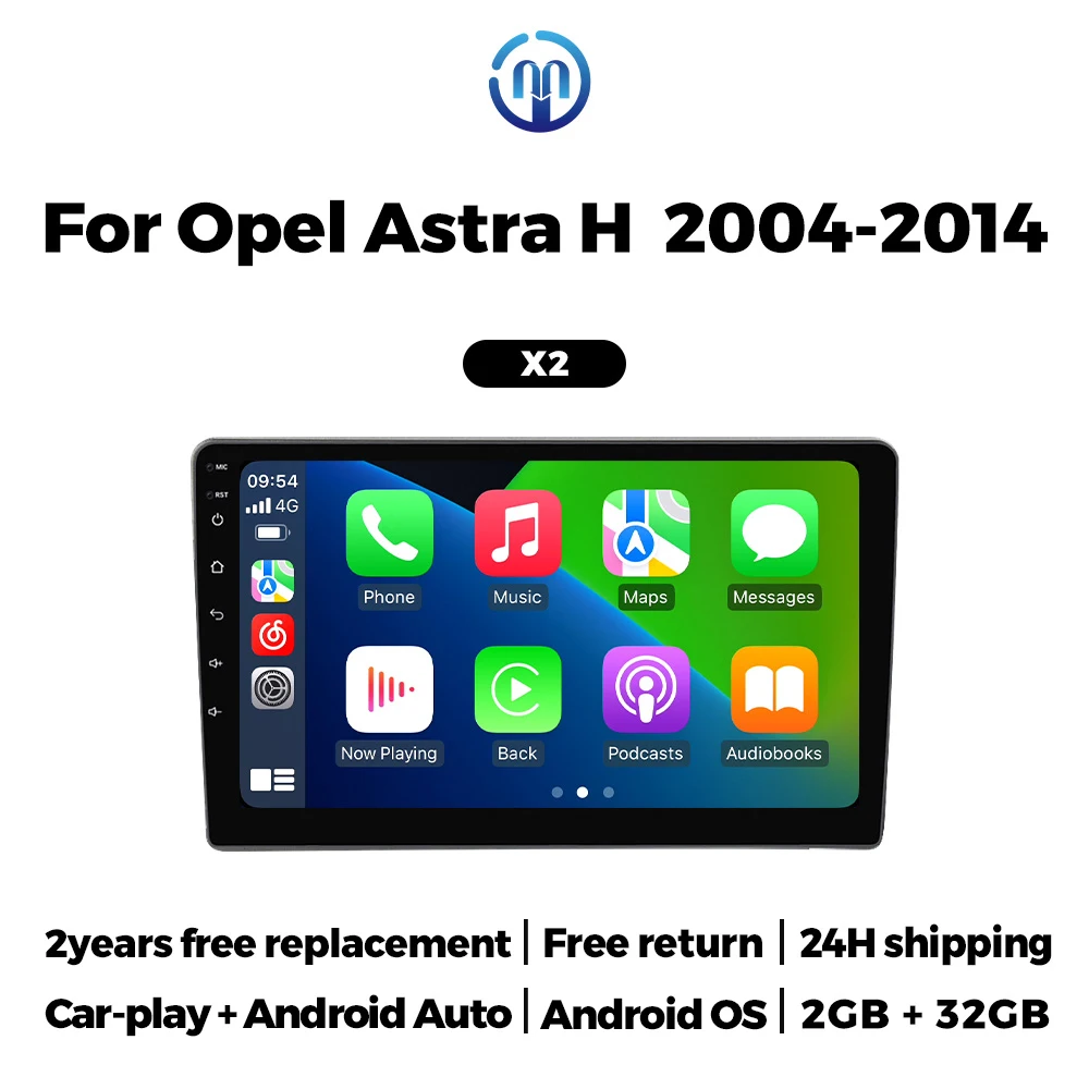 Navifly 9 Inch Car Radio Wireless CarPlay Android Auto For Opel Astra H J 2004-2010 Multimedia Player GPS Navigation FM Radio BT