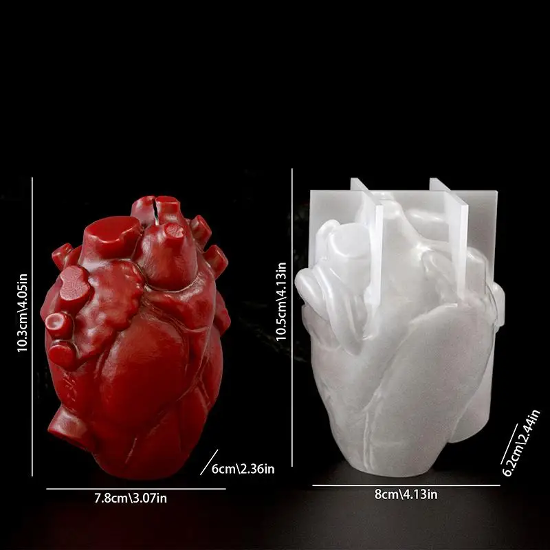 DIY Heart Shaped Candle Silicone Mold Embossed Pattern Soap Mold 3D Love Aromatherapy Cream Making Valentine's Day Gift
