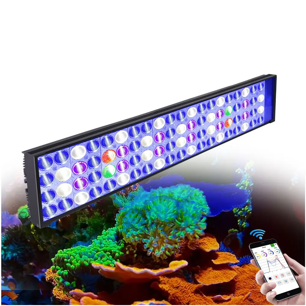 

60CM PopBloom-WiFi Led Aquarium Light, Marine Aquarium Lamp Full Spectrum for 55-70cm 24" Coral Reef SPS/LPS Fish Tank