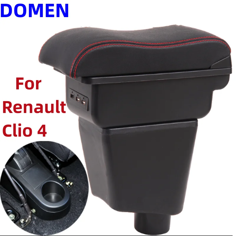 

New For Renault Clio 4 Armrest For Renault Clio 3 III IV Car Armrest box Car accessories Storage holder ashtray Curved surface