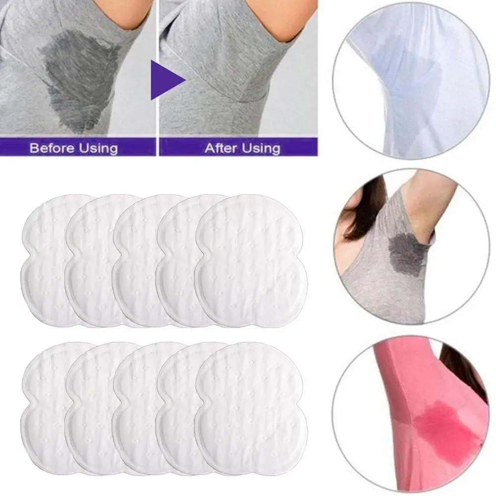 Almohadillas absorbentes de sudor para axilas, 10 piezas, desodorante desechable, forros de transpiración, pegatinas para el sudor