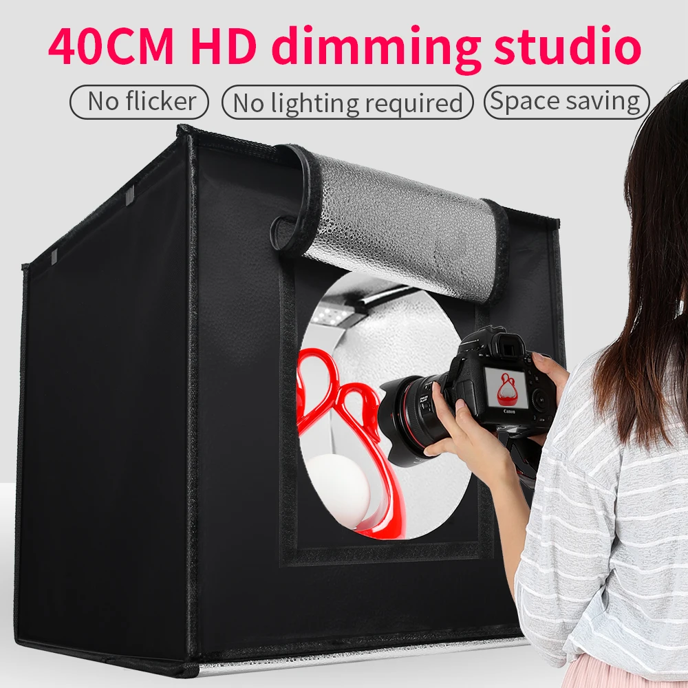 SH 80cm/45cm Lightbox Kits Photo Studio Mini Table Shooting Tent  With 5 Colors PVC Background Foldable Dimmable Photography Box