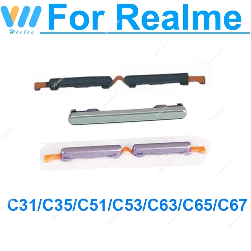 

Для Realme C31 C35 C51 C53 C63 C65 C67 4G 5G Кнопка регулировки громкости включения выключения питания Боковая клавиша громкости Запасные части